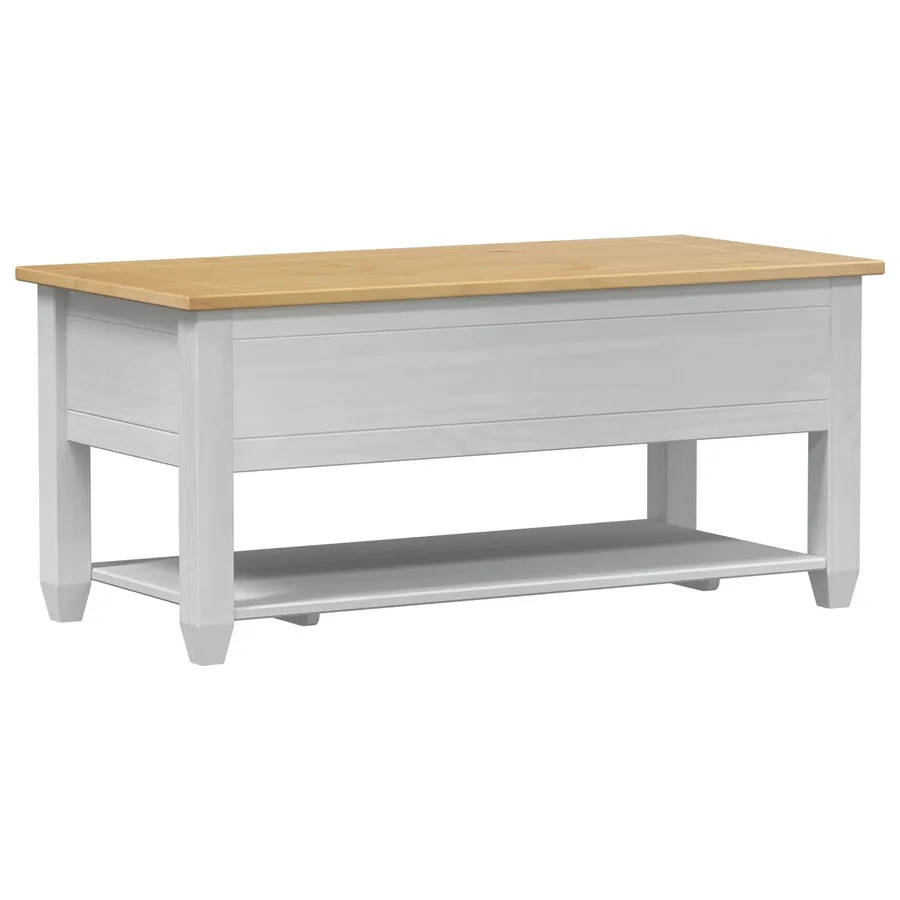 Table basse Blanc 100 x 48 x 45 cm Bois de pin massif - 6