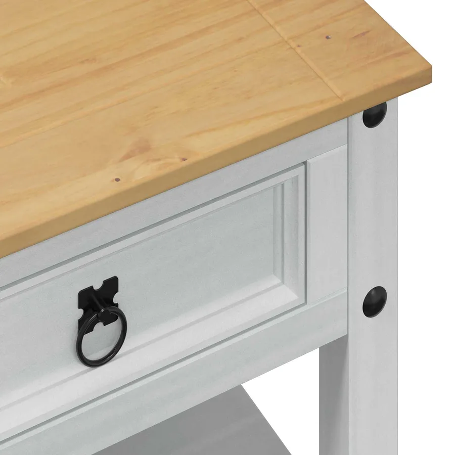 Table basse Blanc 100 x 48 x 45 cm Bois de pin massif - 7