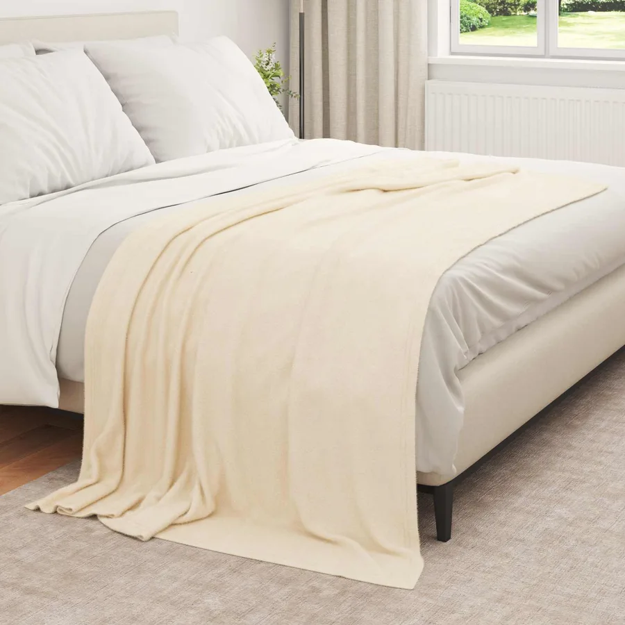 Couvertures à jeter 6 pcs Crème 210 x 140 cm Toison - 3