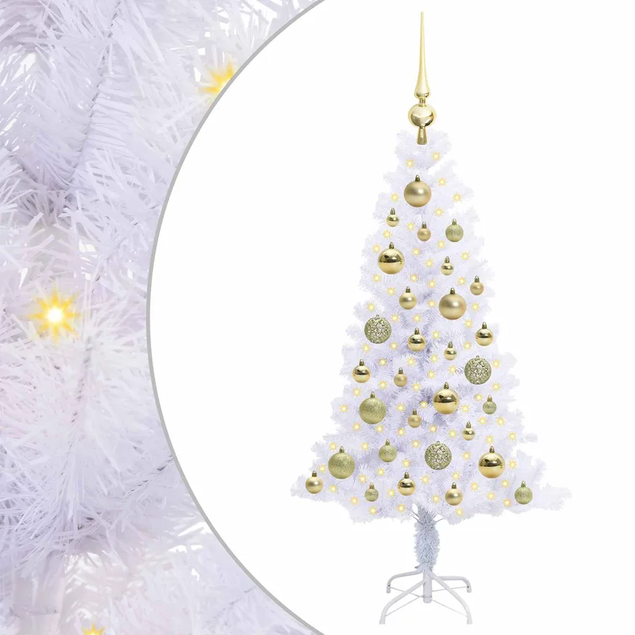 Sapin de Noël artificiel avec 150 LED Blanc 120 cm PVC et Acier - 2