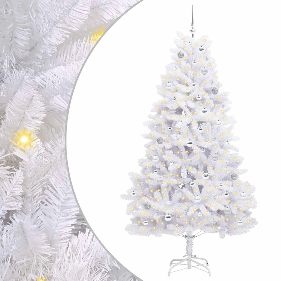 Sapin de Noël Artificiel à Branches Articulées Blanc 210 cm - 2