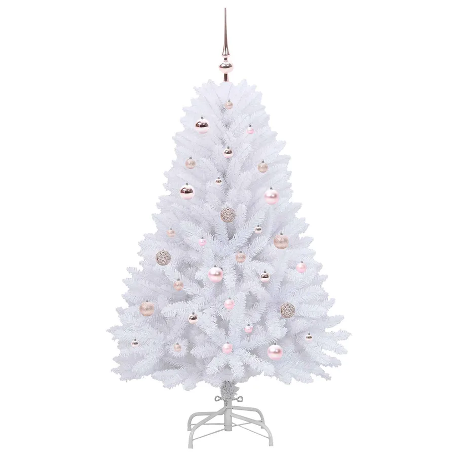 Sapin de Noël Artificiel à Branches Articulées Blanc 150 cm - 4