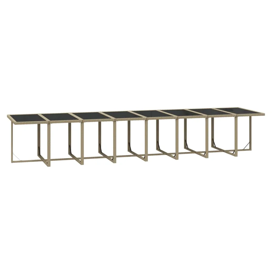 Ensemble à manger de jardin et coussins 17 pcs beige - 7