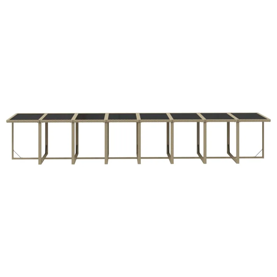Ensemble à manger de jardin et coussins 17 pcs beige - 8