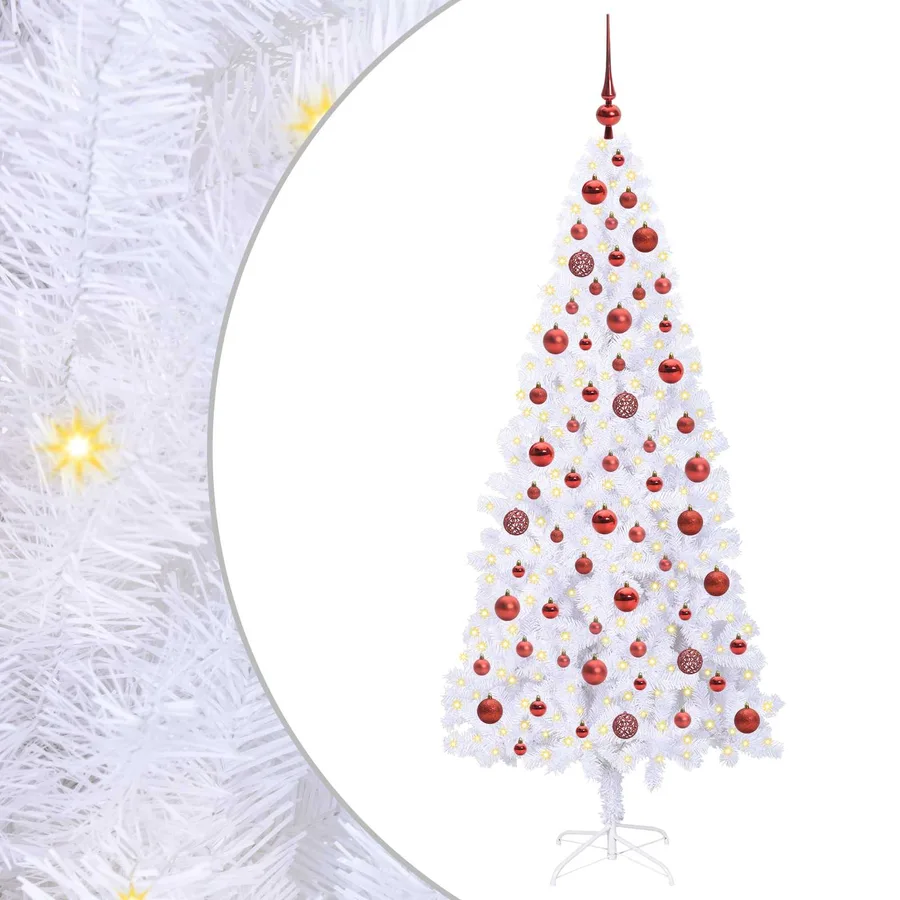 Sapin de Noël artificiel avec 300 LED Blanc 180 cm PVC et Acier - 2