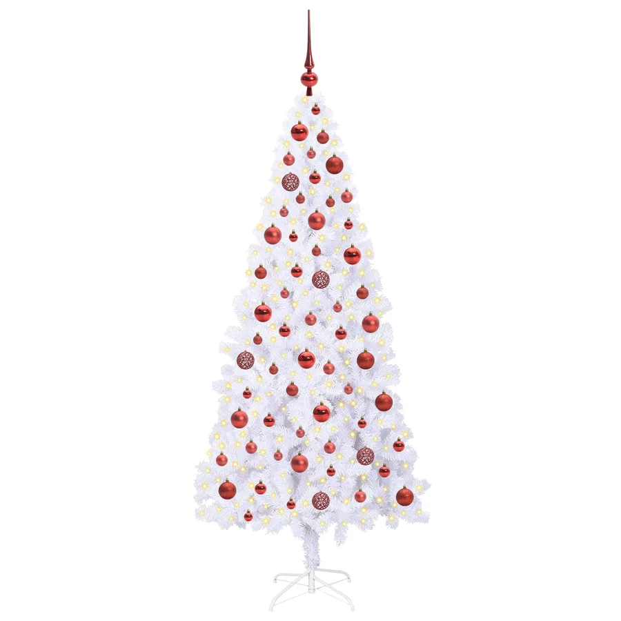 Sapin de Noël artificiel avec 300 LED Blanc 180 cm PVC et Acier - 3