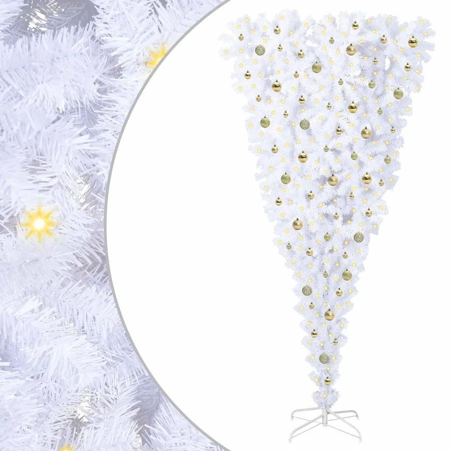 Sapin de Noël artificiel avec 300 LED Blanc 240 cm PVC et Acier - 2