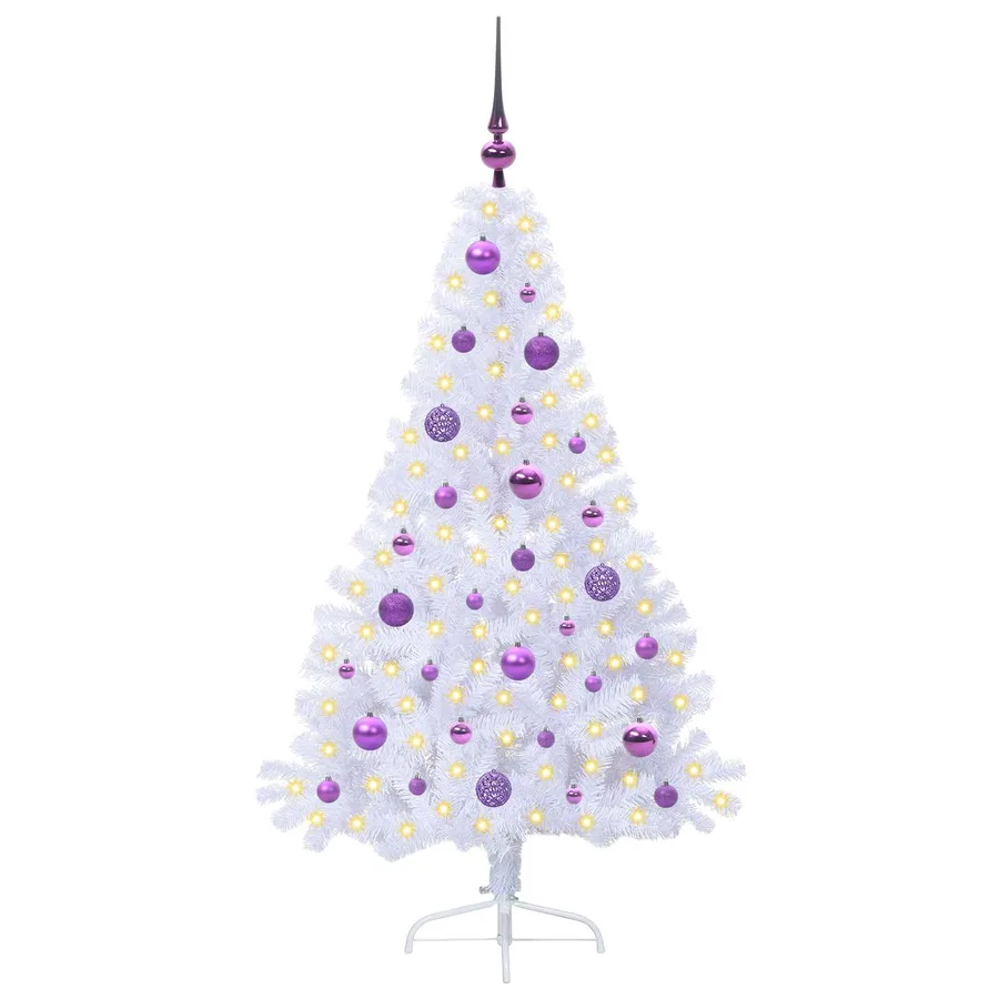 Sapin de Noël artificiel avec 150 LED Blanc 150 cm PVC et Acier - 3