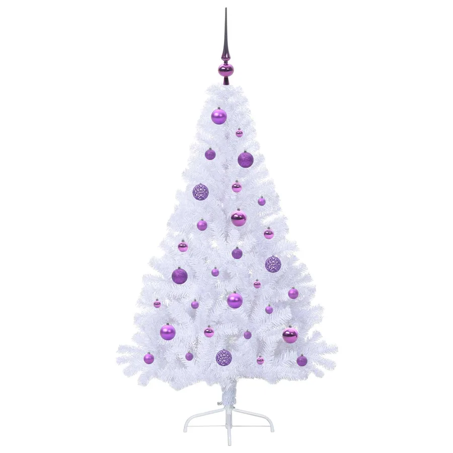 Sapin de Noël artificiel avec 150 LED Blanc 150 cm PVC et Acier - 4