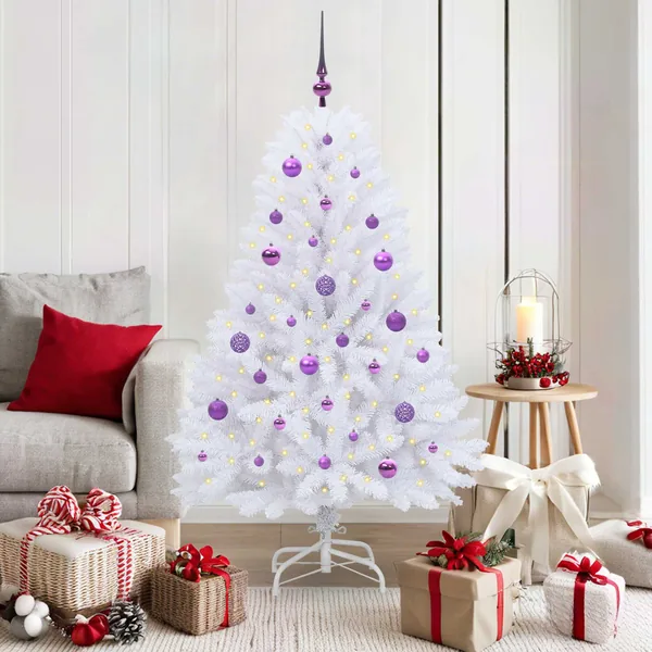 Sapin de Noël Artificiel à Branches Articulées Blanc 150 cm