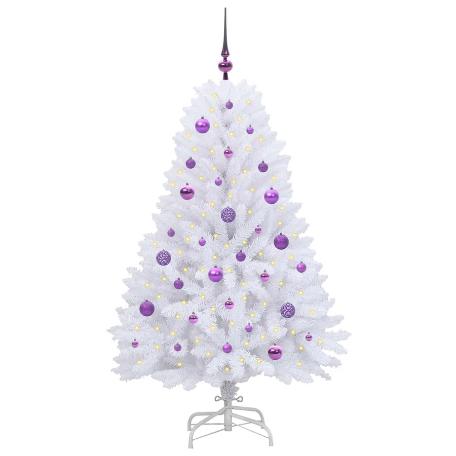 Sapin de Noël Artificiel à Branches Articulées Blanc 150 cm - 3