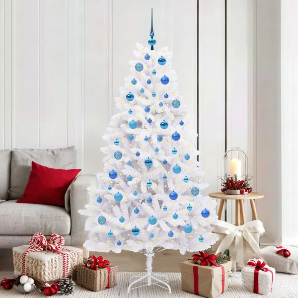 Sapin de Noël Artificiel à Branches Articulées Blanc 180 cm