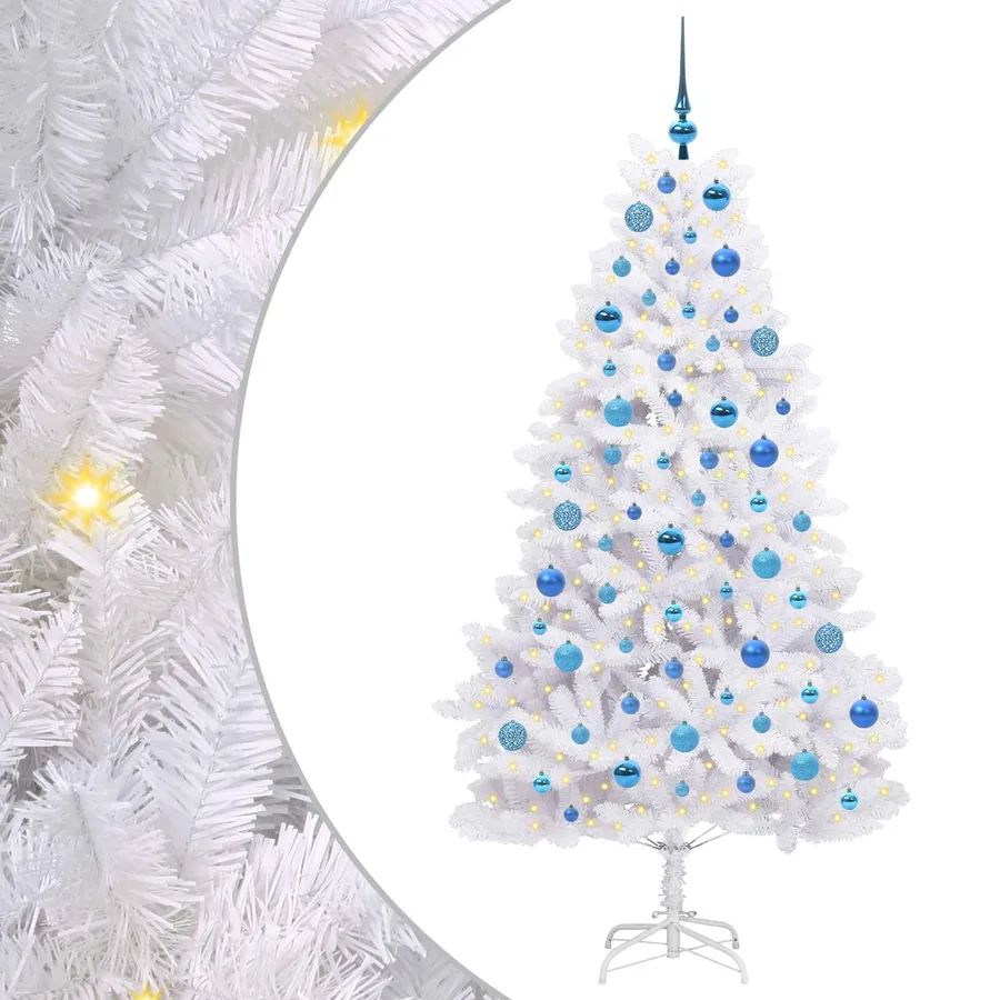 Sapin de Noël Artificiel à Branches Articulées Blanc 180 cm - 2