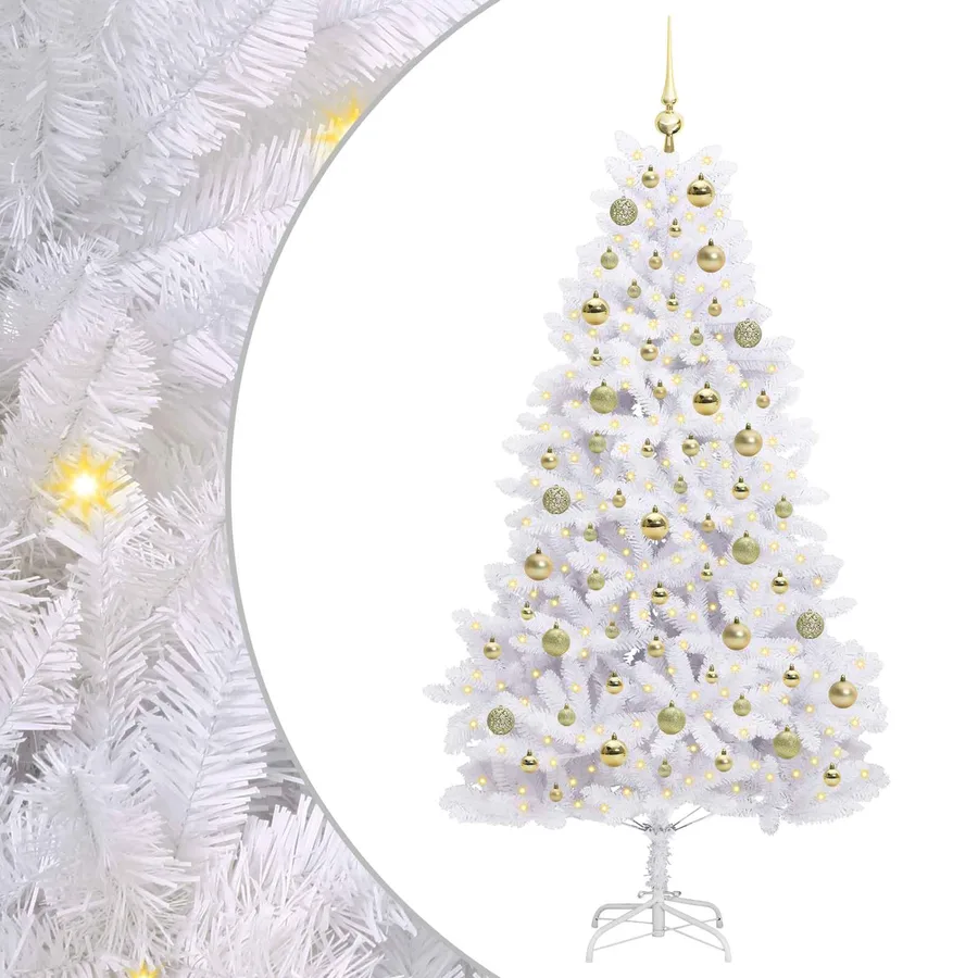 Sapin de Noël Artificiel à Branches Articulées Blanc 180 cm - 2