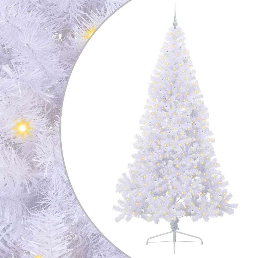 Sapin de Noël artificiel avec 300 LED Blanc 240 cm PVC et Acier - 2