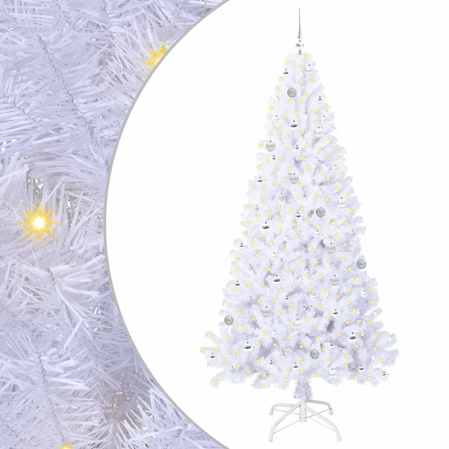 Sapin de Noël artificiel avec 300 LED Blanc 240 cm PVC et Acier - 2