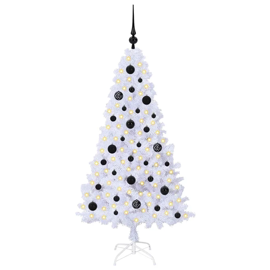 Sapin de Noël artificiel avec 150 LED Blanc 150 cm PVC et Acier - 3