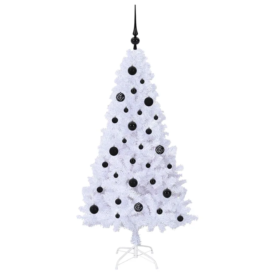 Sapin de Noël artificiel avec 150 LED Blanc 150 cm PVC et Acier - 4