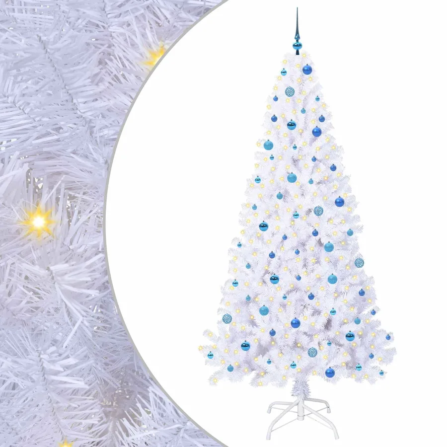 Sapin de Noël artificiel avec 300 LED Blanc 240 cm PVC et Acier - 2