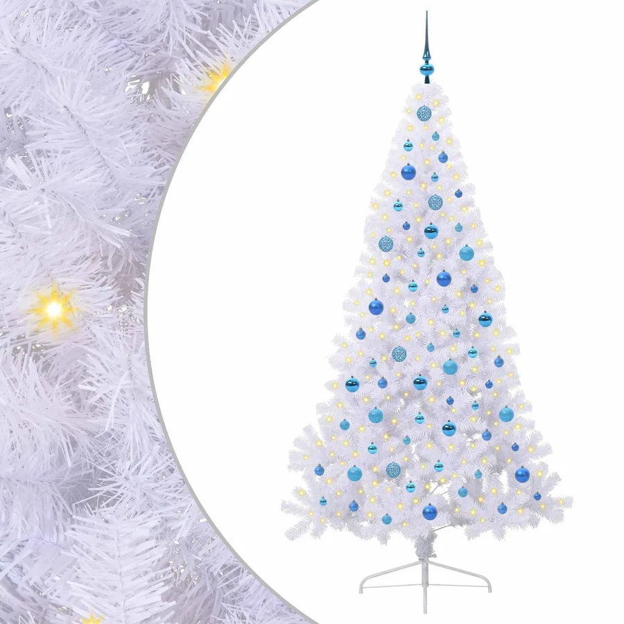 Sapin de Noël artificiel avec 300 LED Blanc 210 cm PVC et Acier - 2