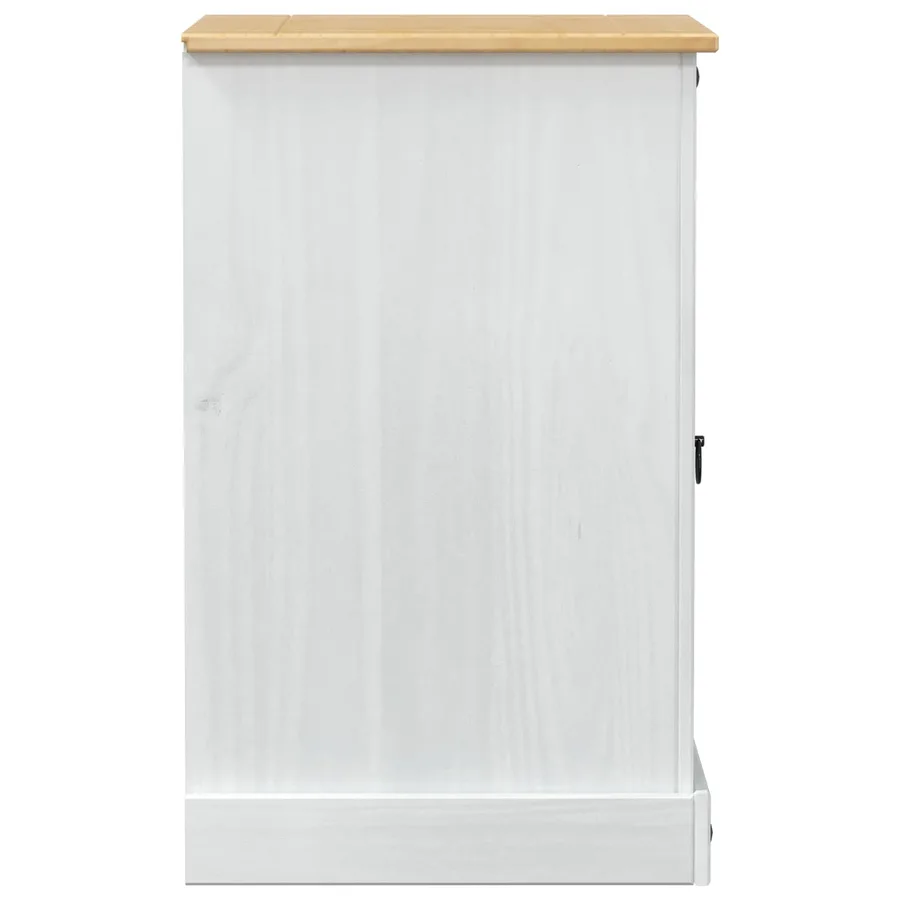 Cabinet HiFi Blanc 60 x 50 x 82 cm Pin massif - 5