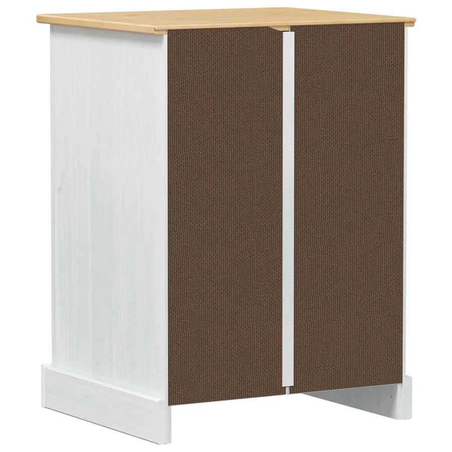 Cabinet HiFi Blanc 60 x 50 x 82 cm Pin massif - 6