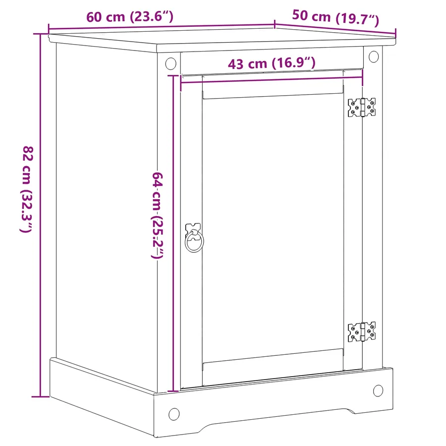 Cabinet HiFi Blanc 60 x 50 x 82 cm Pin massif - 9