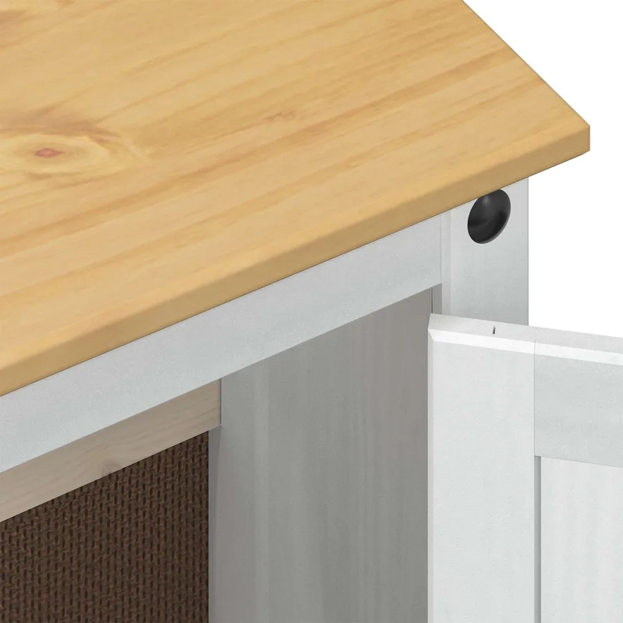 Armoire d'évier avec étagère Blanc 73 x 33 x 60 cm Pin massif - 7