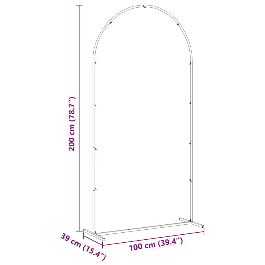 Arche de mariage Blanc 100 x 39 x 200 cm Acier - 9