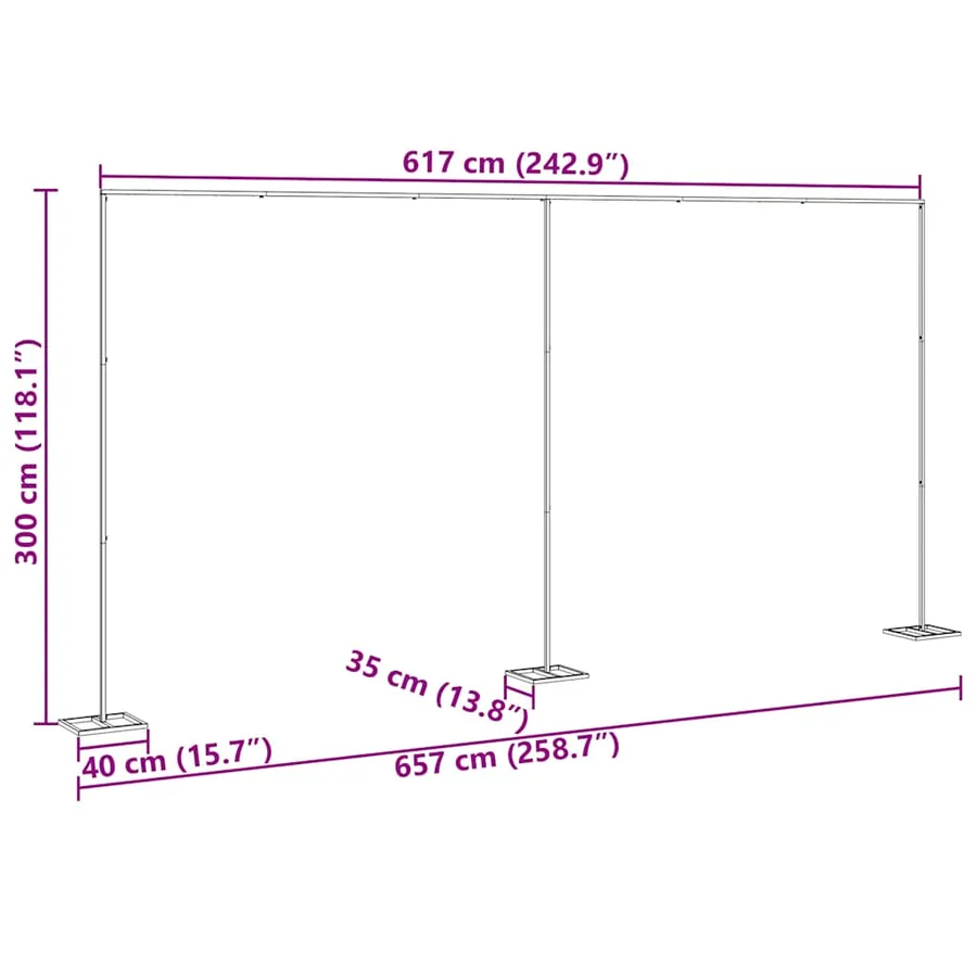 Arche de mariage Doré 657 x 35 x 300 cm Acier - 9