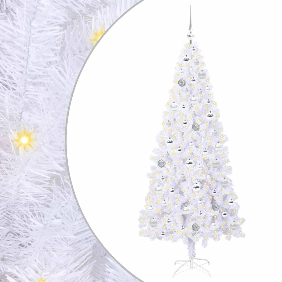 Sapin de Noël artificiel avec 300 LED Blanc 180 cm PVC et Acier - 2
