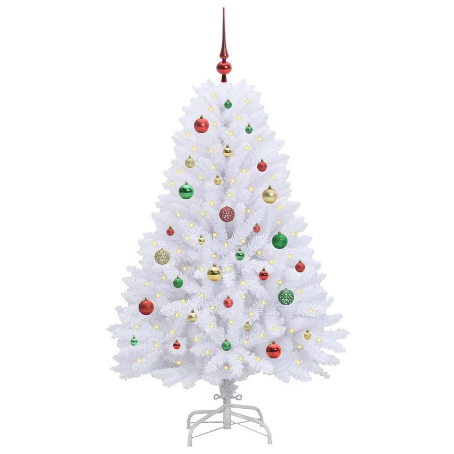 Sapin de Noël Artificiel à Branches Articulées Blanc 150 cm - 3