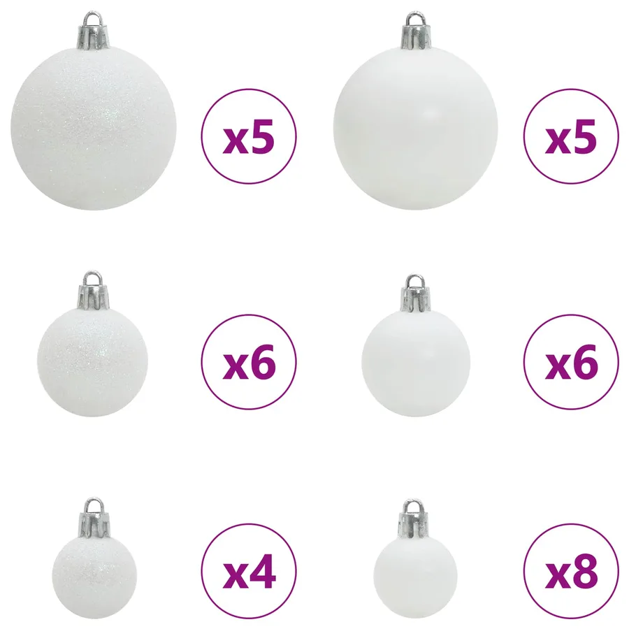 Sapin de Noël artificiel avec 150 LED Blanc 120 cm PVC et Acier - 7