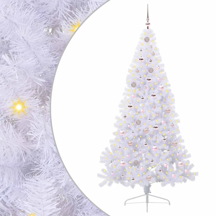 Sapin de Noël artificiel avec 300 LED Blanc 210 cm PVC et Acier - 2