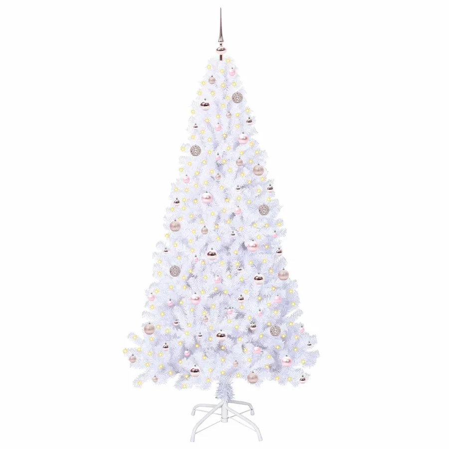 Sapin de Noël artificiel avec 300 LED Blanc 210 cm PVC et Acier - 3
