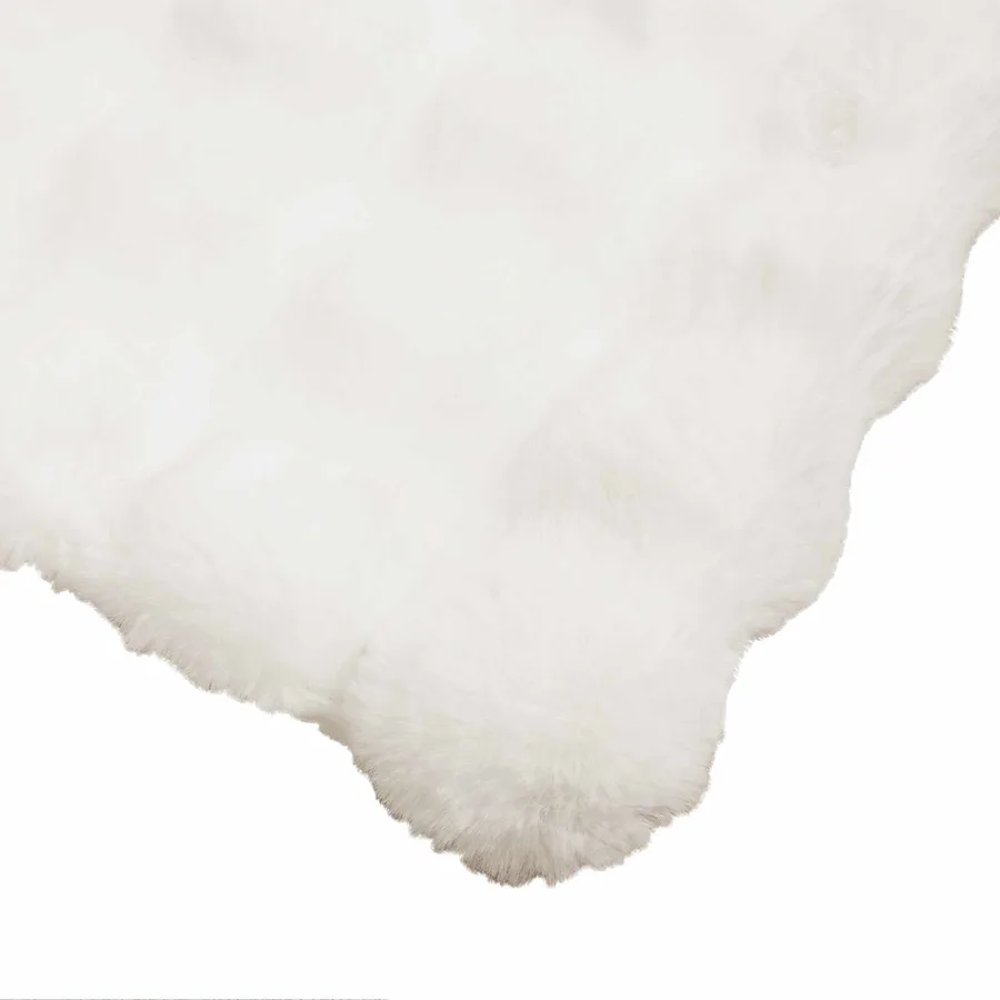 Couverture antidérapante en fausse de lapin Olite 4 pcs Blanc - 6