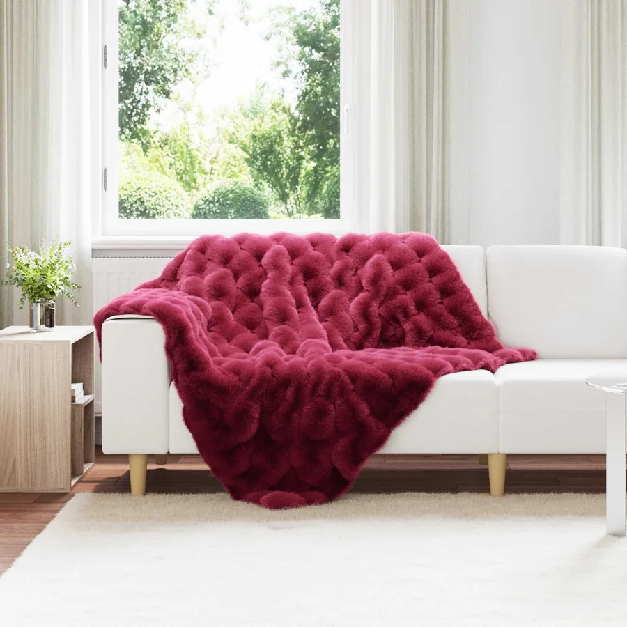Couverture antidérapante en fausse de lapin Olite 4 pcs