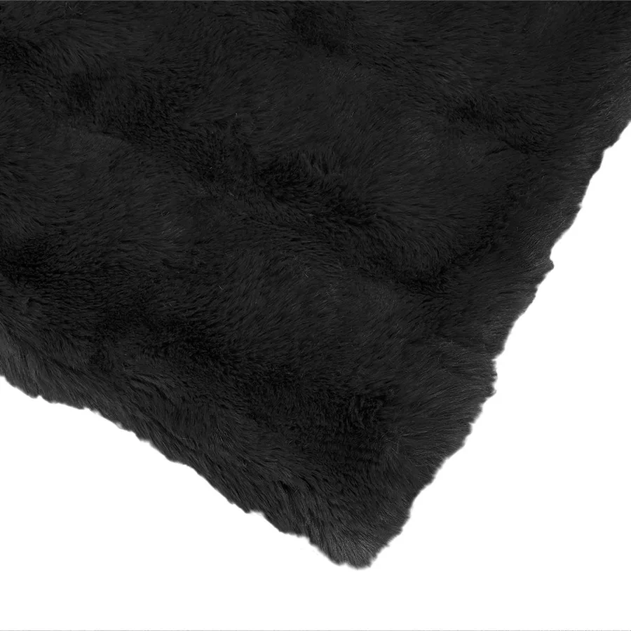 Couverture antidérapante en fausse de lapin Olite 4 pcs Noir - 7