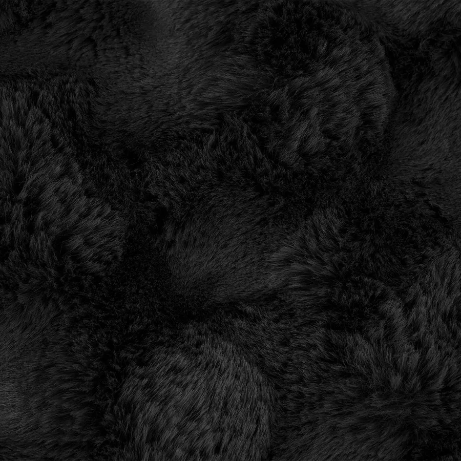 Couverture antidérapante en fausse de lapin Olite 4 pcs Noir - 8