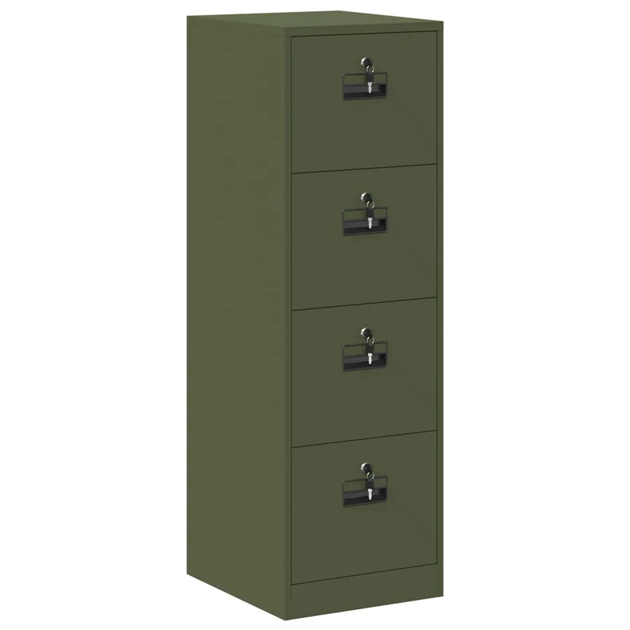 Cabinet de Dossier avec tiroir Vert olive 44 x 50 x 139 cm - 2