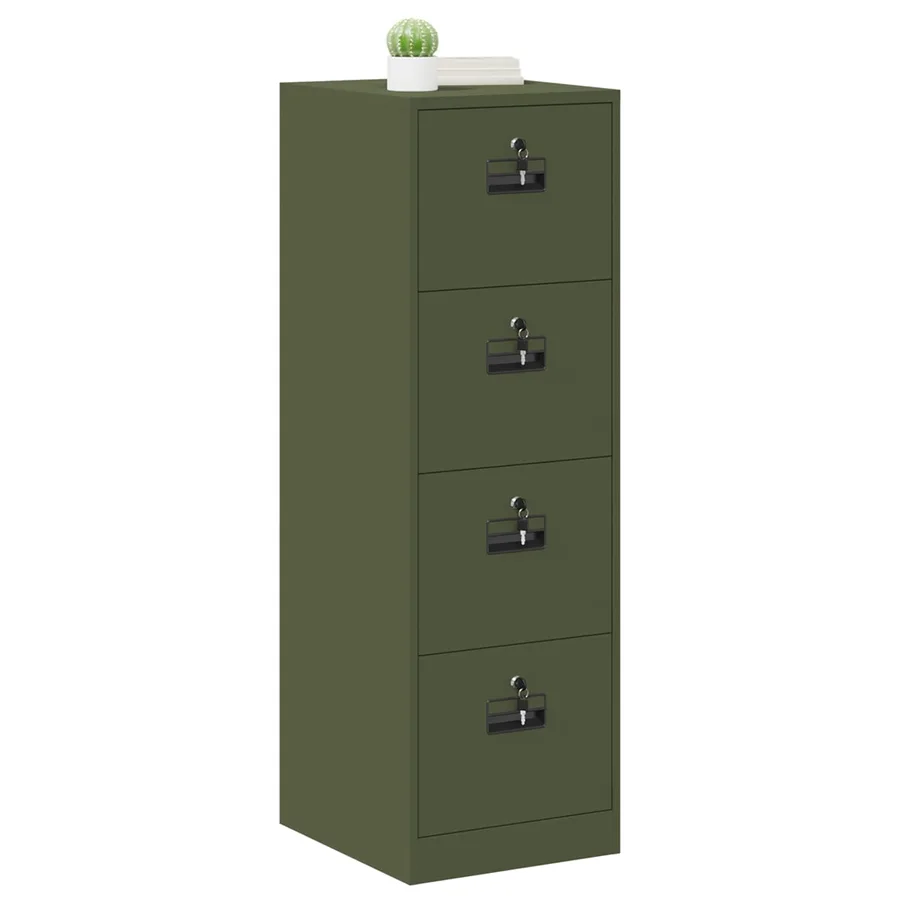 Cabinet de Dossier avec tiroir Vert olive 44 x 50 x 139 cm - 3
