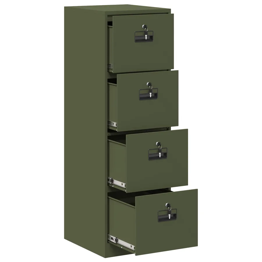 Cabinet de Dossier avec tiroir Vert olive 44 x 50 x 139 cm - 6