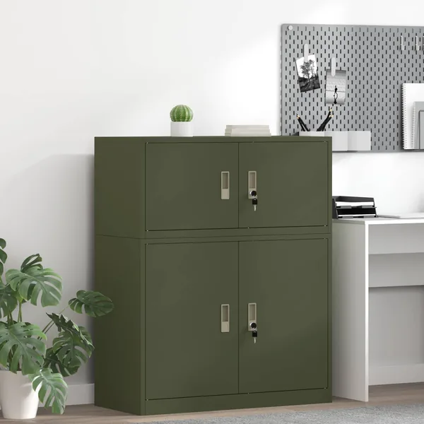 Armoire de rangement Vert olive 90 x 40 x 40 cm Acier