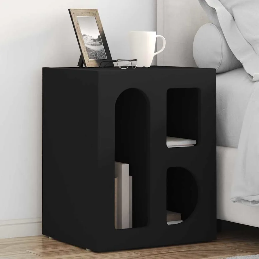 Table de chevet ELST 2 pc Noir 40 x 35 x 50 cm