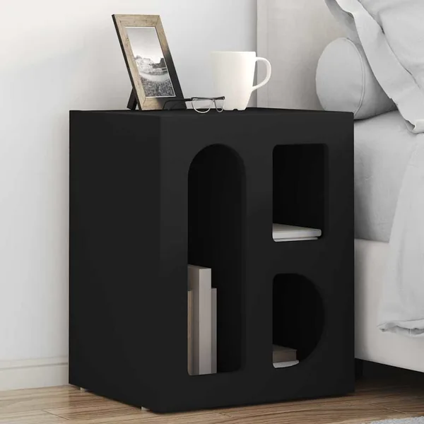 Table de chevet ELST 2 pc Noir 40 x 35 x 50 cm
