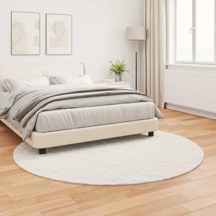 Tapis antidérapant en fausse de lapin OLITE Crème Ø 200 cm - 4