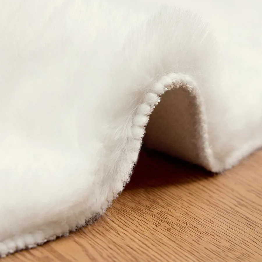 Tapis antidérapant en fausse de lapin OLITE Crème Ø 200 cm - 5