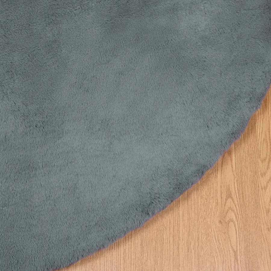 Tapis antidérapant en fausse de lapin OLITE Anthracite Ø 200 cm - 7