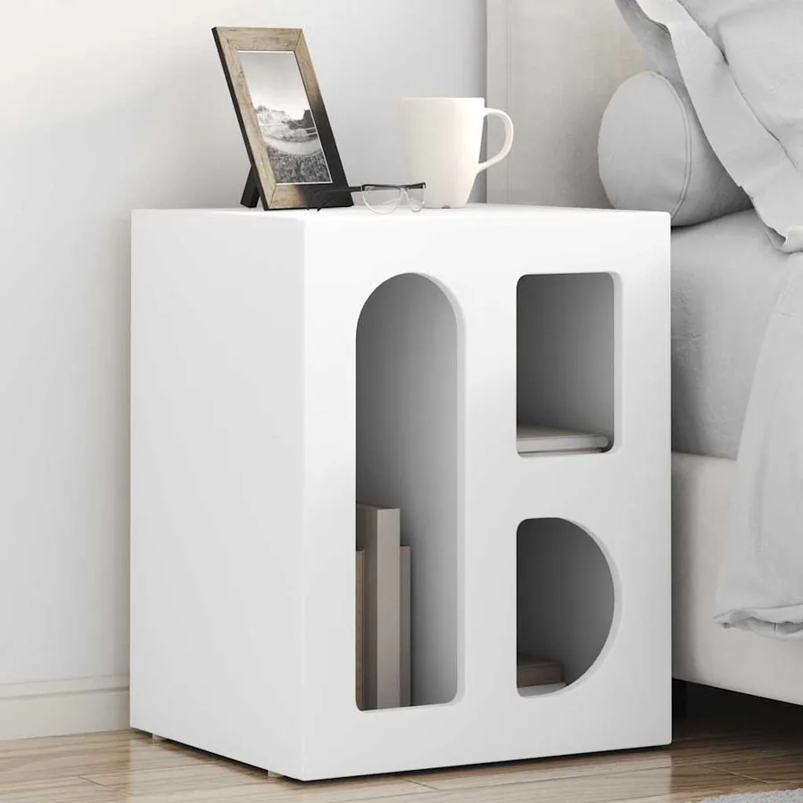 Table de chevet ELST 2 pc Blanc 40 x 35 x 50 cm