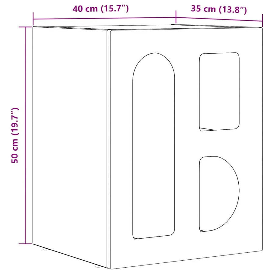 Table de chevet ELST 2 pc Blanc 40 x 35 x 50 cm - 12